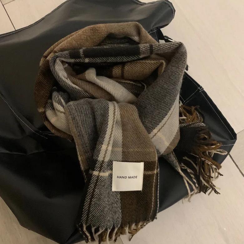 WTEMPO Kašmírová dámská šála Jaro Podzim Zima Kostkovaná Operační pláštěnka Šály Dámský Tippet Bandana Šátky Šátek na hlavu