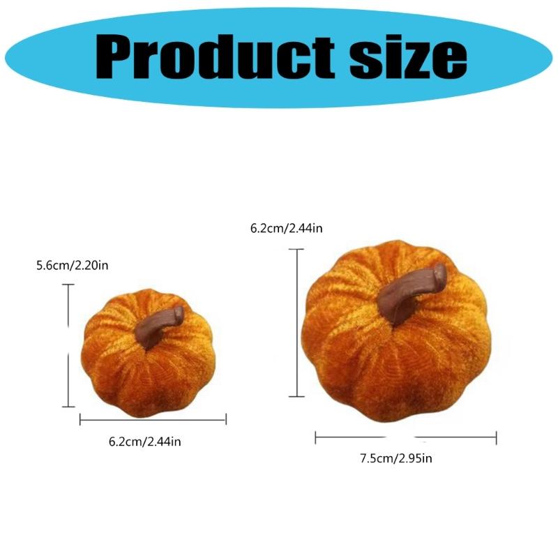 Premium Soft Velvety Fabric Pumpkins Decorations Set Holiday Party Supplies Safe For Kids Pet Durable Portable