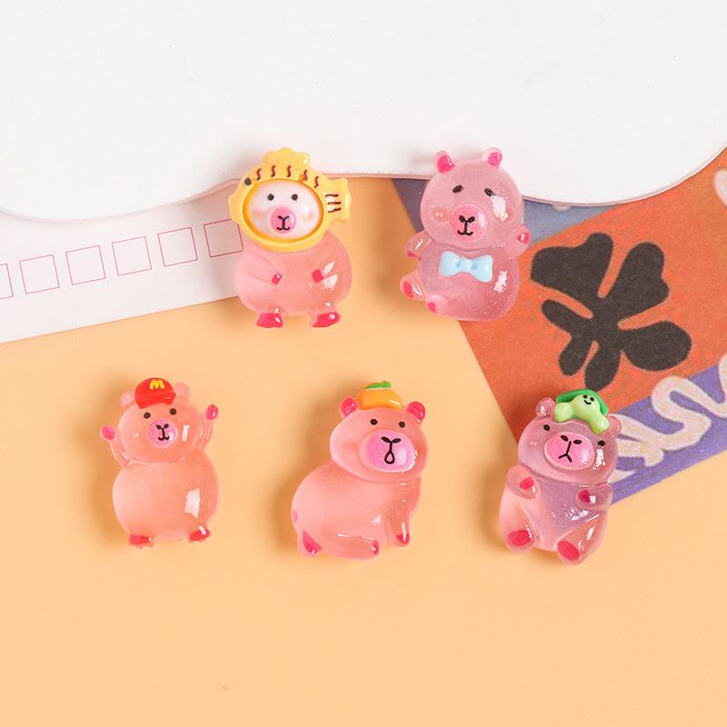 10 stk/sett Capybara Resin Tilbehør Barnas DIY Tilbehør Hjemmedekorasjon Små Ornamenter