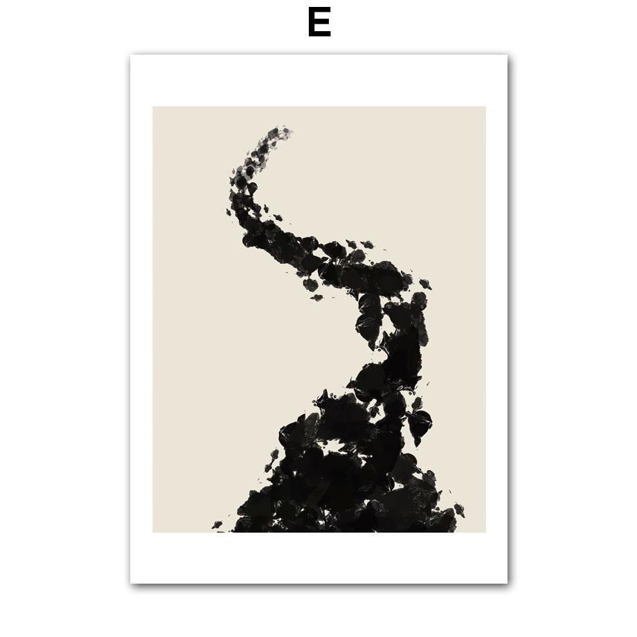 Modern Black Striped Girl Leaves Abstract Posters Prints Modern Minimalist Wall Art Canvas Painting Home Living Room Decoration