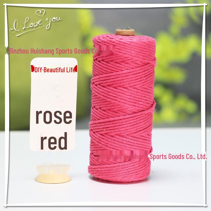 3 mm, 4 mm, 5 mm farbiges geflochtenes Baumwollseil für selbstgemachte und handgefertigte Wandteppiche, Geschenkdekoration, Hüte
