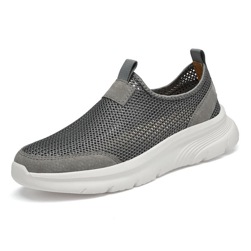 Men's Breathable Mesh Slip-on Loafers: Non-slip, Soft Sole, Casual Shoes for Dad