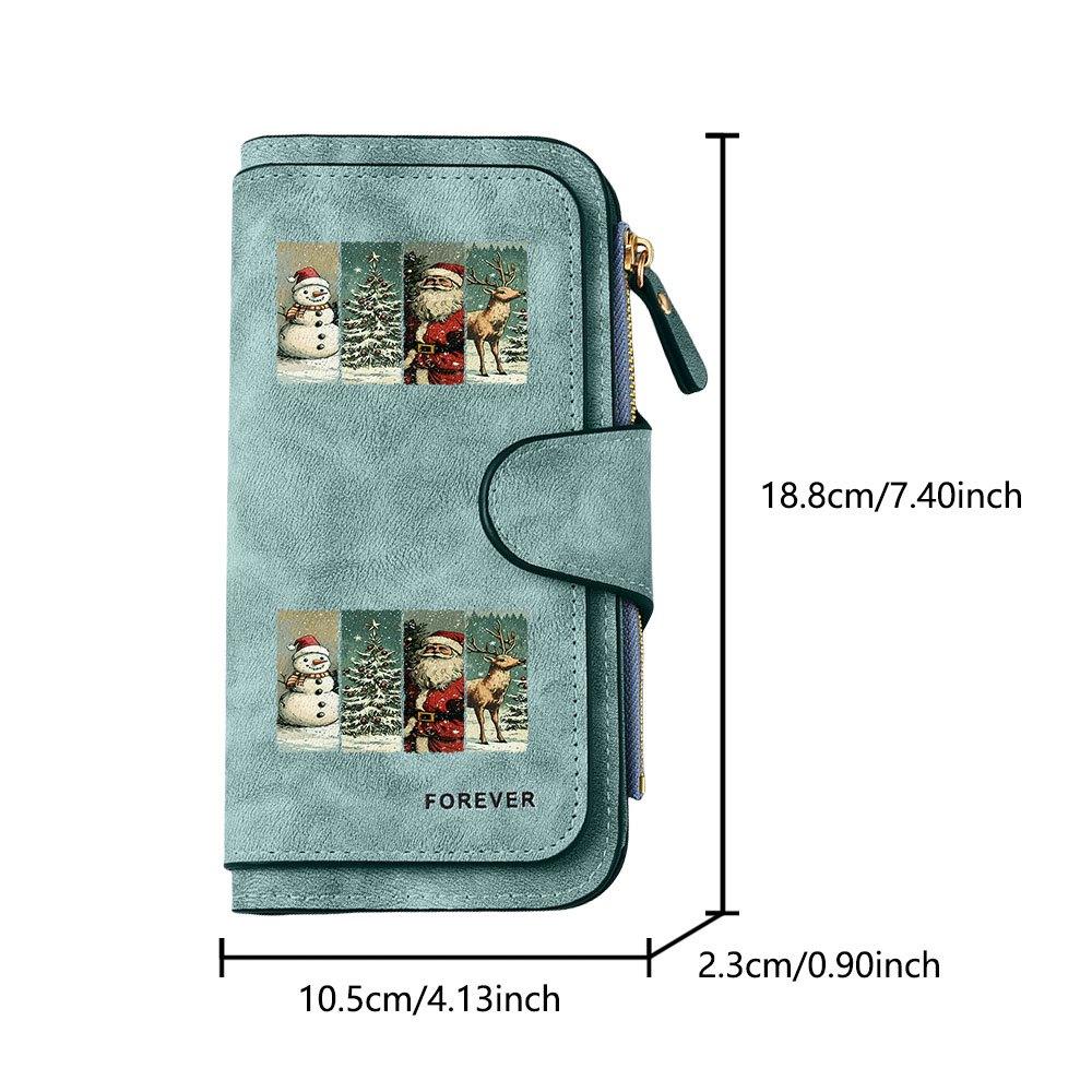 1pc Christmas Long Zipper Wallet, Large-capacity Card Holder, Unisex Clutch Bag, Stylish Zippered Coin Purse, Suitable for Daily Use, a Great Gift