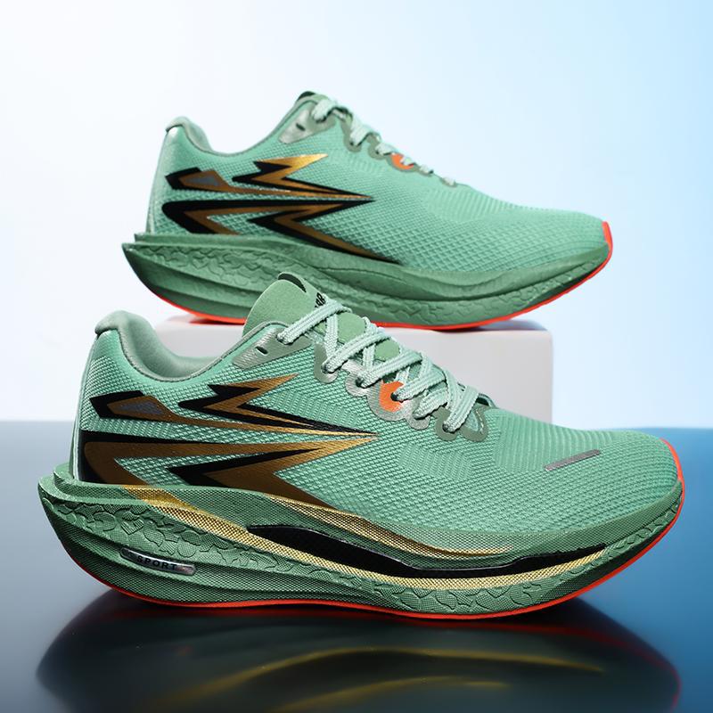 2025 new running shoes men's and women's shock-absorbing running sports shoes casual physical testing shoes live broadcast mesh breathable sports shoe