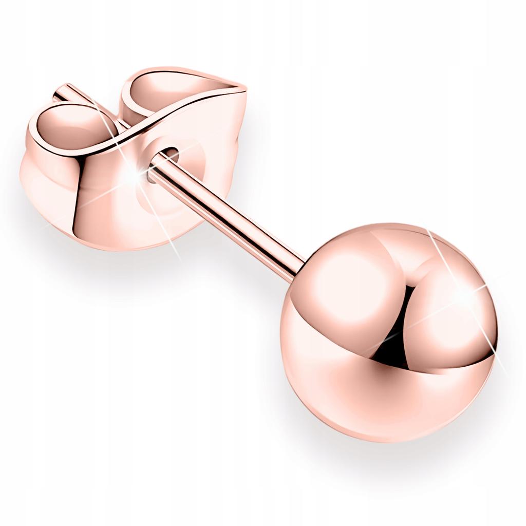 Pink Ball Stud Earring Classic Stud 3mm 4mm 5mm Silver 925