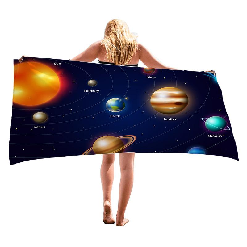 

Cosmic galaxies digital-printed polyester Superfine fiber double-sided fleece Beach vacation bath towel, beach towel W40*H60(CM)