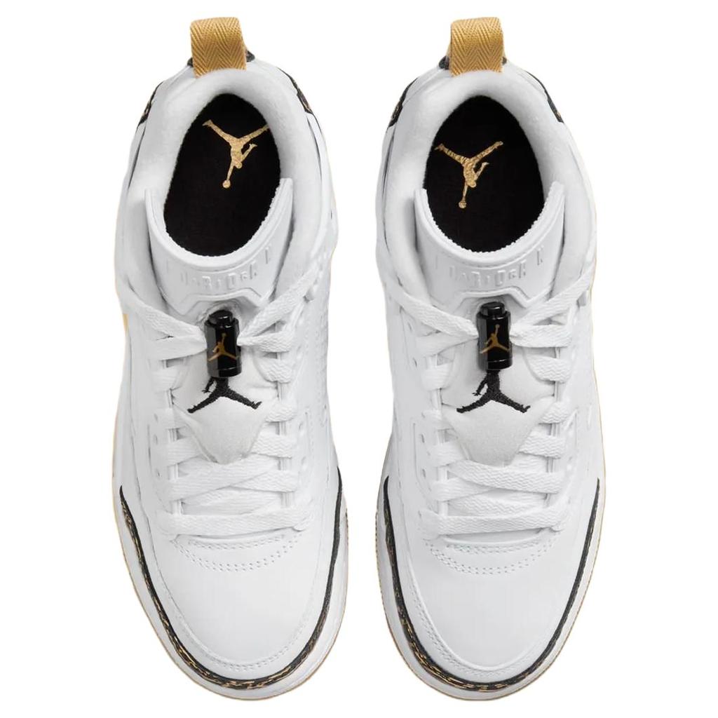 Air Jordan Spizike Low GS White Black Metallic Gold Kids Sneakers Sail HJ9022-100