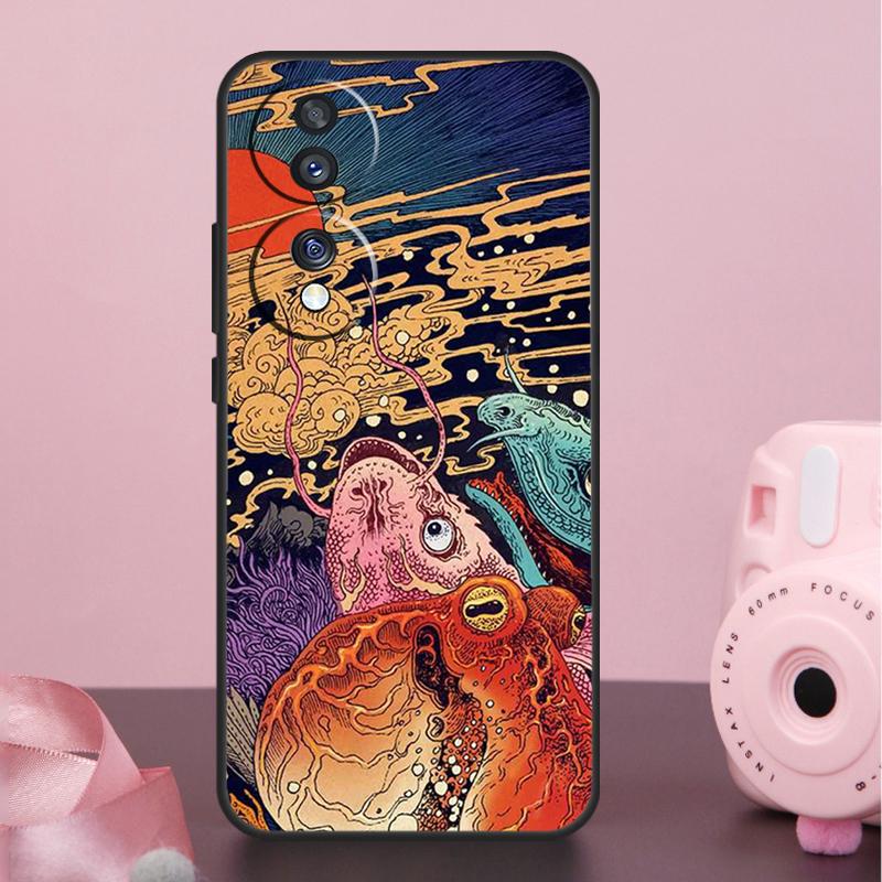 Japanese Style Art Japan Case For Honor 200 400 Pro 50 70 90 X9a X9b X9c X9d X8b X8c Win Magic 7 Lite 5 6 8 Pro Cover