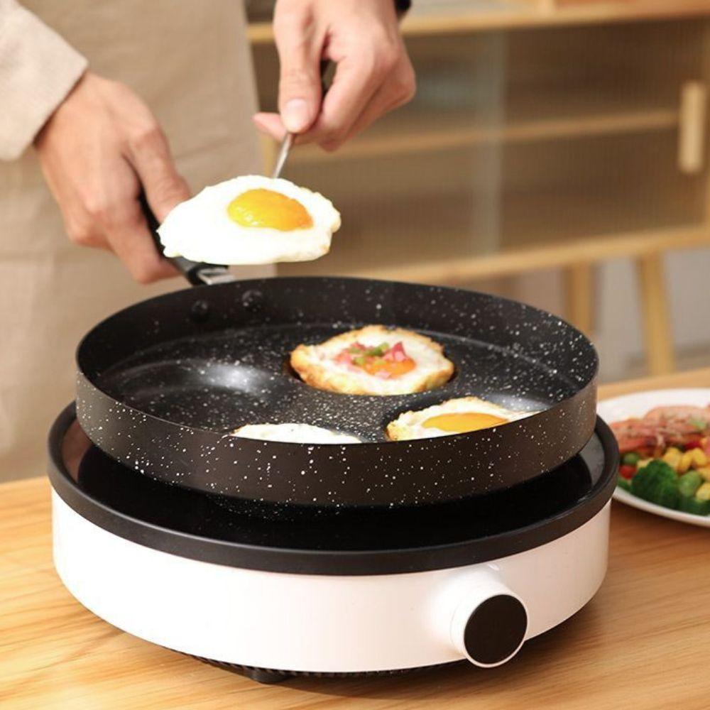 4 Hole Breakfast Egg Pan Round Egg Cooker Durable Egg Frying Pan  Burger Shop