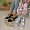 Women's Plus Size Beijing Cloth Flats, Knit Breathable Casual Summer Shoes