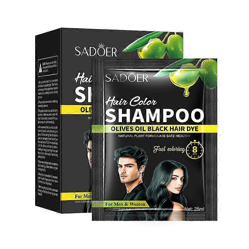 Hair Shampoo Instant Hair Dye for Men Women, Black Color - Simple To Use - Hair Dye Permanent  - Natural Ingredients for Woman&Man
