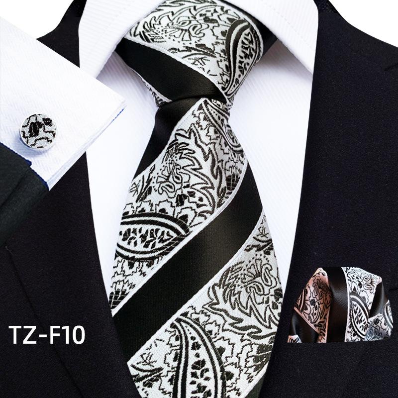 Paisley Waist Flower Men'S Tie Pocket Towel Cuff Three-Piece Set