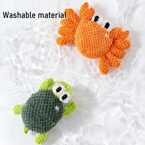 Interaktives Hundestofftier Quietschendes Stofftier Meeresbewohner Weiches Kauspielzeug Schildkröte Krabbe Seestern Welpen Zahnungsspielzeug für mittlere Kauer Indoor-Spiel