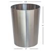 Brushed Nickel Metal Wastebasket 2.2 Gal Durable Open Top Trash Can Decorative Silver Trash Bin Bathroom Indoor Use