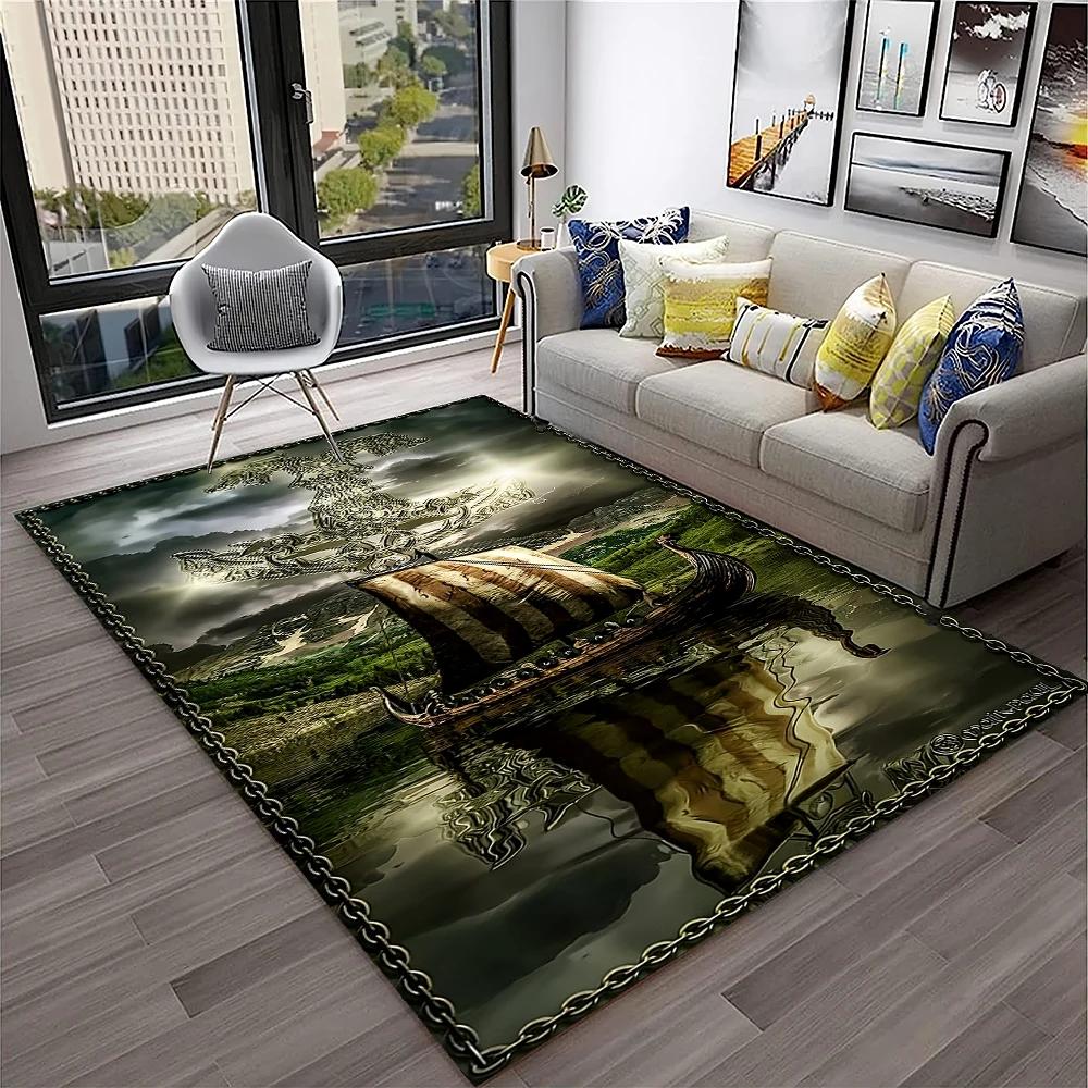 3D Piratenschiff Boot, Bark, Segelboot Teppich für Zuhause Wohnzimmer Schlafzimmer Sofa Fußmatte Dekor, Kinderbereich Teppich Rutschfeste Bodenmatte