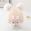 Knitted Baby Beanie Cap Rabbit Pullover Hats Bonnet Cute Girls Knitted Hat  Baby