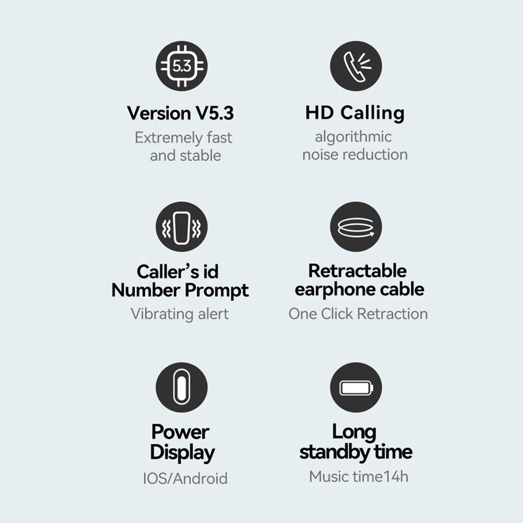 Fineblue F520 Wireless Business BT5.3 Headset in Ear Retractable Earphone Hands free Sport Driver Earphone Telescopic