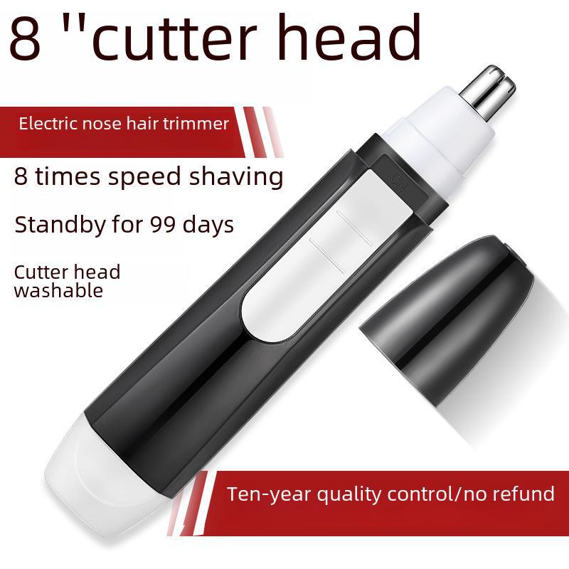 Electric Nose & Eyebrow Trimmer - Compact Shaving Device and Scissors for Nose Hair Grooming