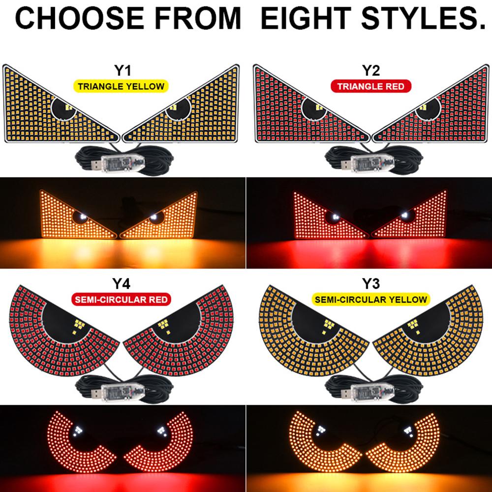 Devil's Eyes Decoration LED Light Car Interior Rear Windshield Modification USB Devil Eyes Animation Display Matrix Pixel Panel