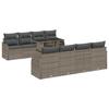 Ensemble de Canapés de Jardin 9 Pièces avec Coussins Gris Poly Rattan, Canapé de Jardin 2 Places avec Coussins Gris Poly 3348425