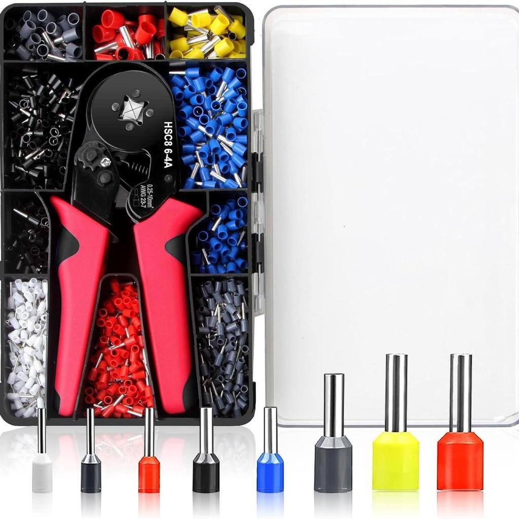 HSC8 6-4 Insulated Tubular Terminal Crimping Pliers Set