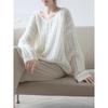 Women's French V-Neck Sweater: Early Spring To Winter Style, Hollow Knit, Fashionable Temperament Top