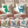 Cute Jurassic Dinosaur Cushion Cover Linen Pillowcase Cover Soft Decor for Sofa Home Room