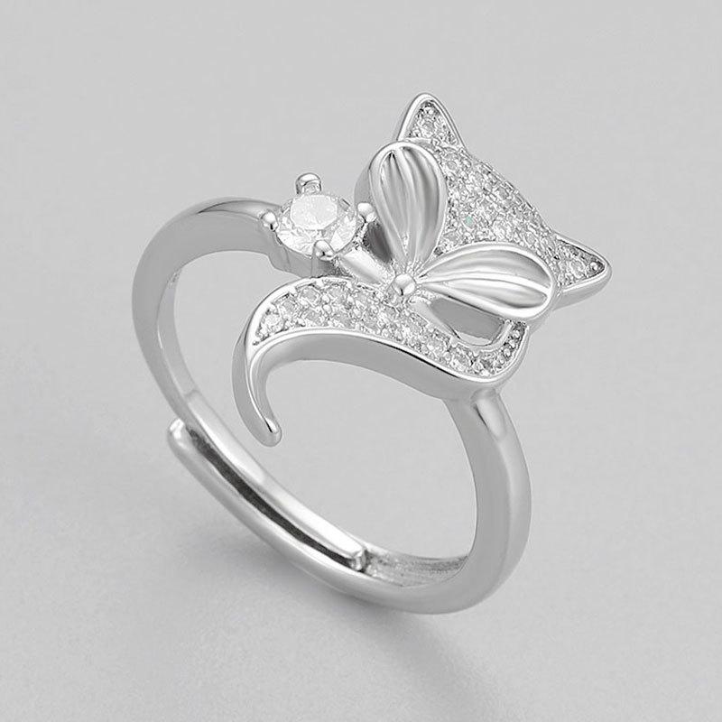 

Расширенное восприятие нового кольца Fox 2025 года, стиль открытия, нишевое легкое роскошное кольцо, инкрустированное бриллиантами, мода