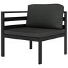 5 Piece Garden Lounge Set with Cushions Aluminum Anthracite