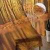Autumn Sunset Forest Sheer Curtains for Kids Bedroom Living Room Voile Window Curtains Tulle Drapes