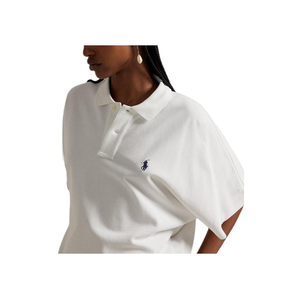 Polo Ralph Lauren Loose Fit Ribbed Embroidered Pony Polo Shirt Women Tops 211A96270-001