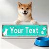 1pc Vintage Mint Green Dog Silhouette Paw Print Metal Sign Custom Text Waterproof Plaque 10x40cm Home Decor