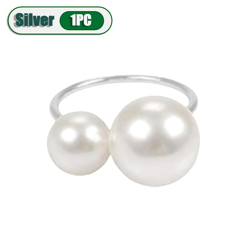 

1-120PCS Pearl Napkin Rings Metal Napkin Holder Wedding Party Banquet Supplies Holiday Christmas Dinner Table Decoration Favors