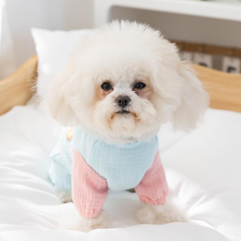 Thin Breathable Spring and Summer Dog Mesh Belly Bag Cat Four-legged Clothes Air-conditioned Clothes Loungewear Pet Dog Clothes