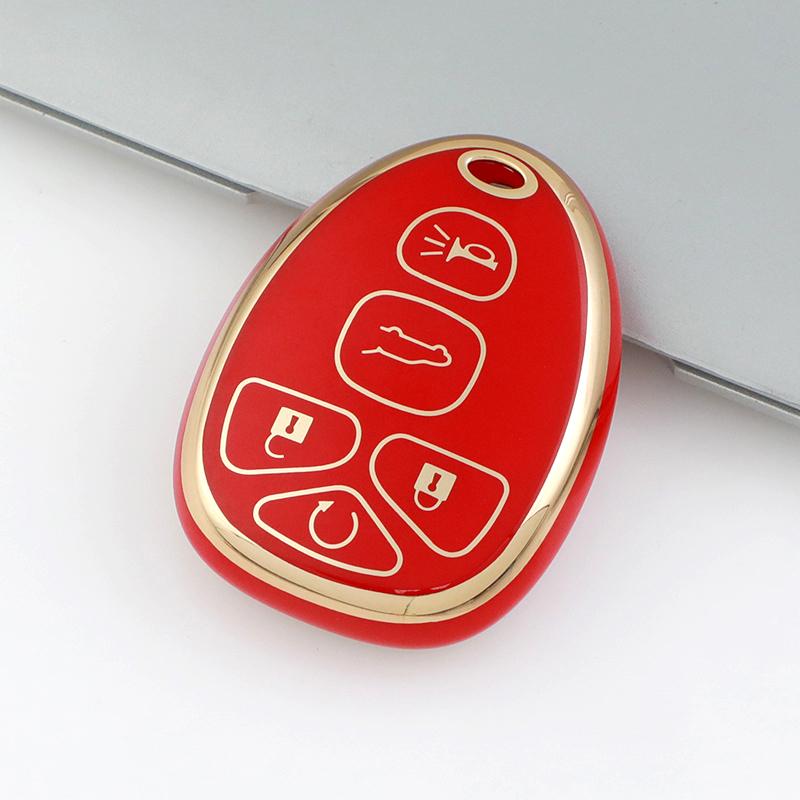 5 6 Buttons Plating TPU Remote Car Key Cover Shell Case for Cadillac Escalade Chevrolet Suburban Tahoe Traverse XL Fob