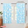 2pcs,2D plane printing Popular Curtains Blue Leafy Vine Design Durable 100% Polyester Fabric (without rod) Decorations Inside