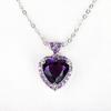 BELLA BOX Luxury Heart Pendant Necklaces For Women Purple Fashion Wedding Engagement Jewelry