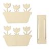 Porte-courrier tulipes en bois à monter et décorer 14 x 10 cm 3 pièces