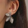 Stainless Steel Leaf Shaped Floral Stud Earrings for Women Girls Trendy Fashion Jewelry High Quality Dainty Elegant Gift Ideas