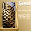 Golden scale texture For Samsung A36 A35 A34 A33 A32 A31 A26 A25 A23 A22 A21s A73 A72 A71 A42 A56 A13 16 Golden glass phone case