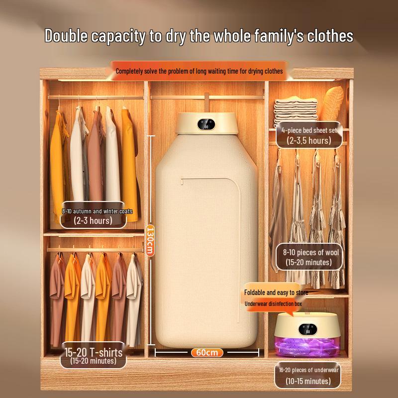 Smart Foldable Clothes Dryer: Quick-Dry & Disinfect Baby Clothes, Perfect for Dorm Rooms