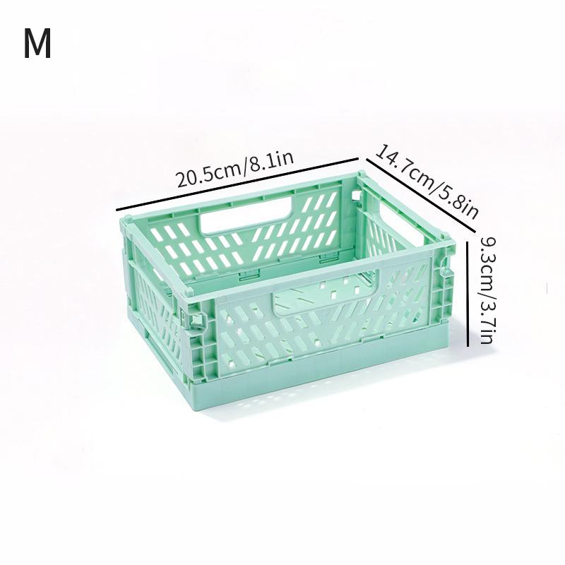 6 Colors Plastic Stackable Foldable Stationary Holder Grocery Basket OrganizerToy Storage Bedroom Desktop Container Storage Box