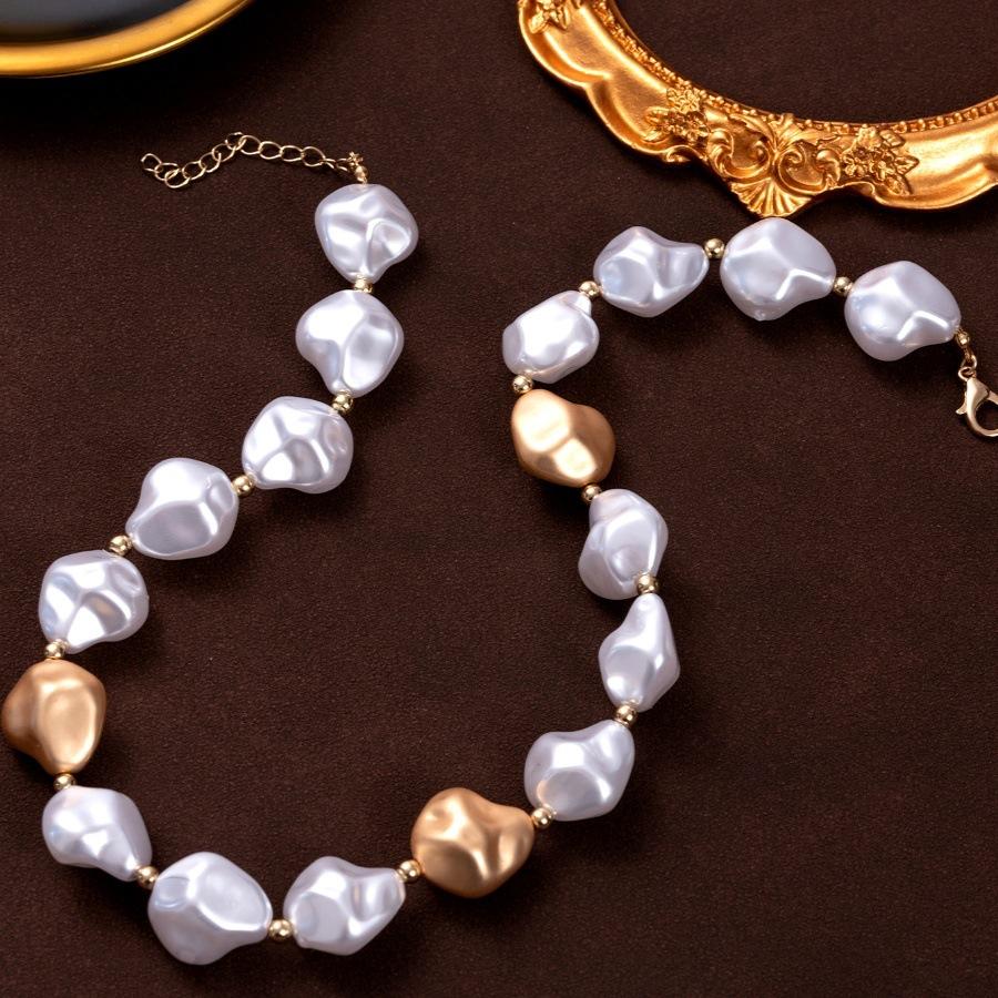Style Irregular Baroque Pearl Necklace Trendy Personality Exaggerated Light Luxury High End Choker Clavicle Chain For Women