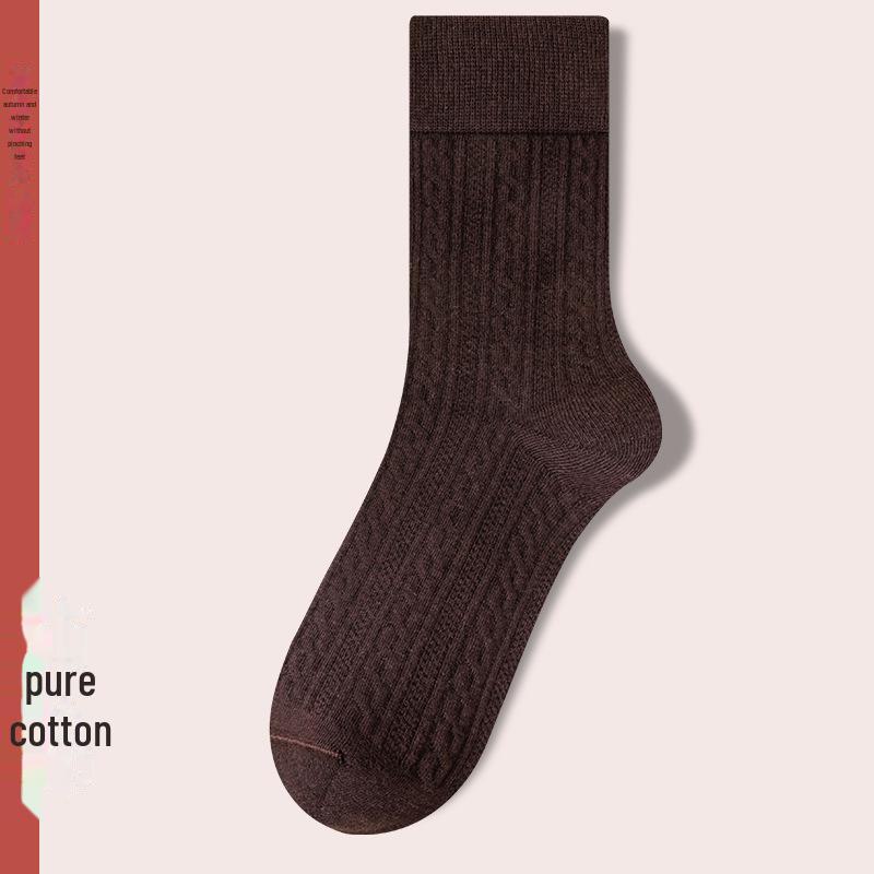 

Женские носки средней длины из чистого хлопка Retro Twist — антибактериальные, дезодорирующие, осенне-зимние, белые длинные носки. Women s one size, 35-40 (anti-pilling)