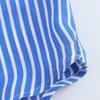 Color Block Striped Faux Silk Long Sleeve Shirt - European & American Style