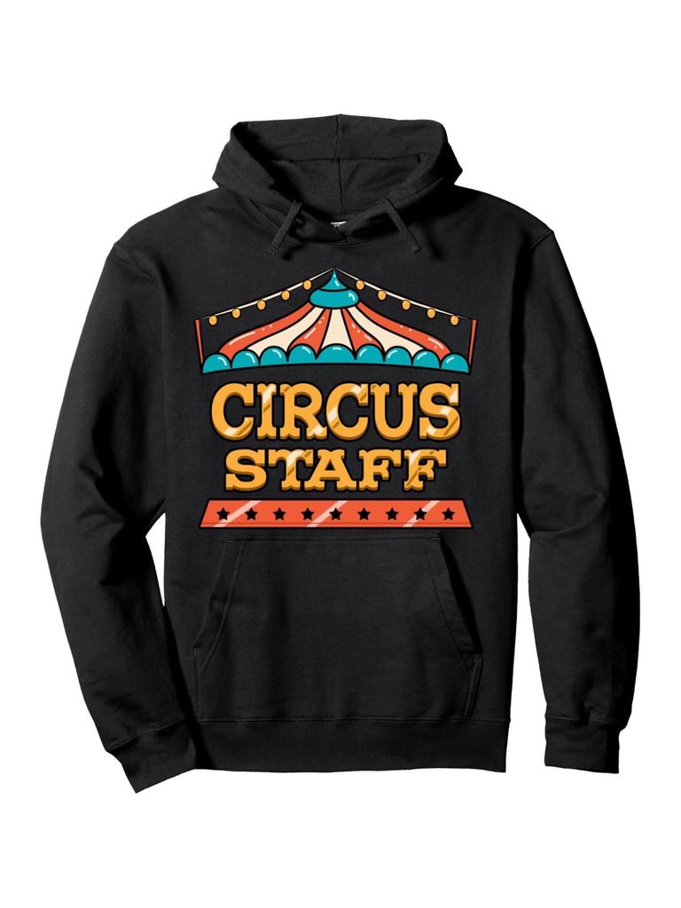 Unisex And Unisex Circus Staff Hoodie - Carnival Tent Crew Clown Show Ringmaster Sweatshirt, Heavyweight 250Gsm - Hooded Pullover with Circus Tent An