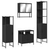 Bathroom Furniture Set 4 Pcs Black Engineered Wood