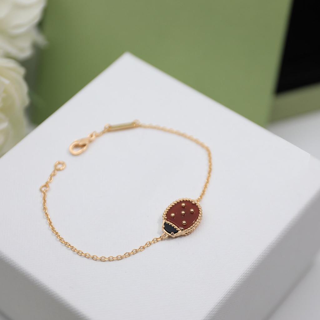 Ladybug Bracelet Four-leaf Clover Five-flower Bracelet Women's High-grade Personalized Version VCA Bracelet V Gold