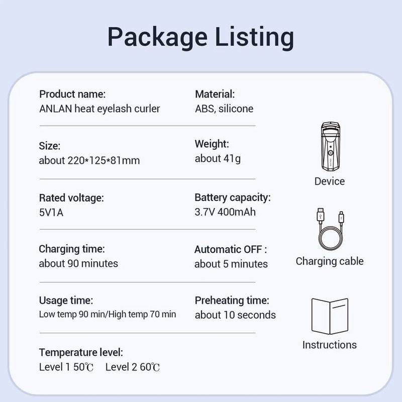 ANLAN - Electric Heated Eyelash Curler