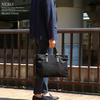 STEFANOMANO Limonta Nylon and Genuine Luxury Large Made in Italian Leather Business Commuter Shoulder Office 2-Way Briefcase, Leather, Men's Capacity,
